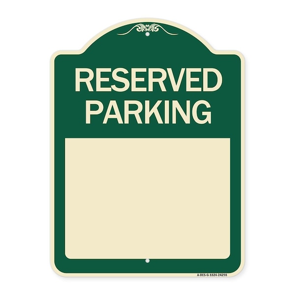Blank Reserved Parking Heavy-Gauge Aluminum Architectural Sign, 24" x 18", G-1824-24298